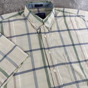 Pendleton Vintage Short Sleeve Button Down Shirt Men's L Plaid Cotton Hong Kong